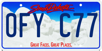 SD license plate 0FYC77