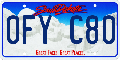 SD license plate 0FYC80