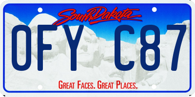 SD license plate 0FYC87