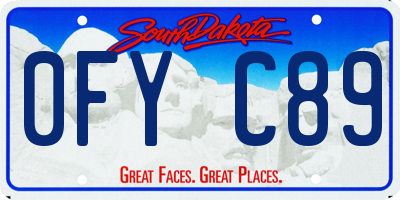 SD license plate 0FYC89
