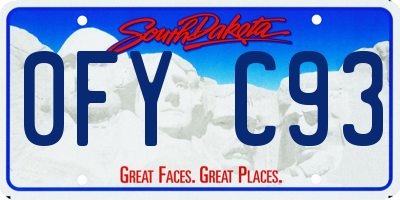 SD license plate 0FYC93