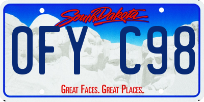 SD license plate 0FYC98