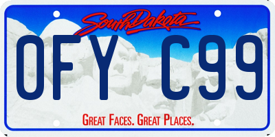 SD license plate 0FYC99