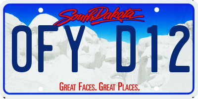 SD license plate 0FYD12