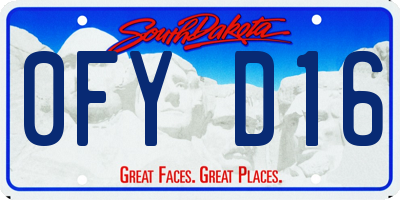 SD license plate 0FYD16