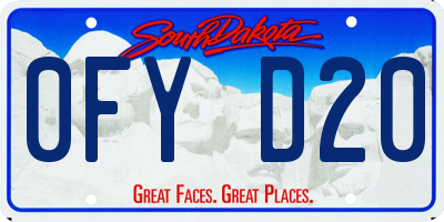 SD license plate 0FYD20