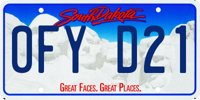 SD license plate 0FYD21