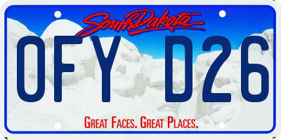 SD license plate 0FYD26