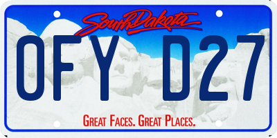 SD license plate 0FYD27