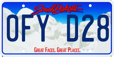 SD license plate 0FYD28