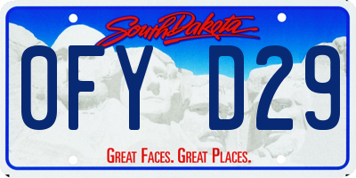 SD license plate 0FYD29