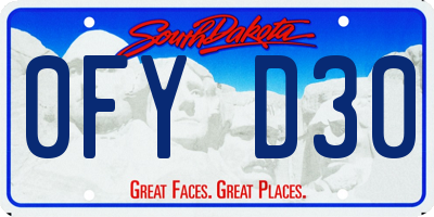 SD license plate 0FYD30