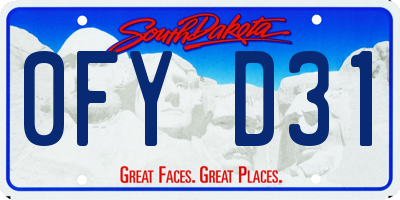 SD license plate 0FYD31