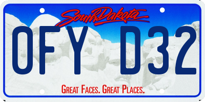 SD license plate 0FYD32