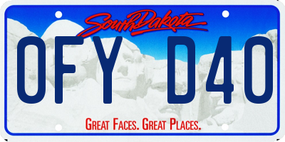 SD license plate 0FYD40