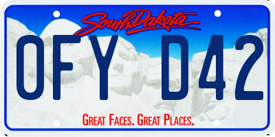 SD license plate 0FYD42