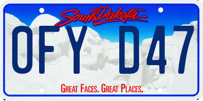 SD license plate 0FYD47