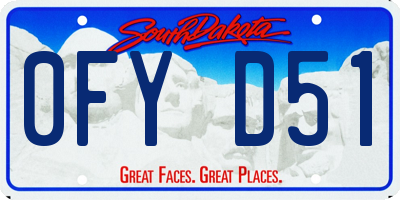 SD license plate 0FYD51