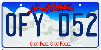 SD license plate 0FYD52