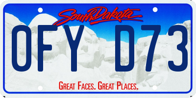 SD license plate 0FYD73