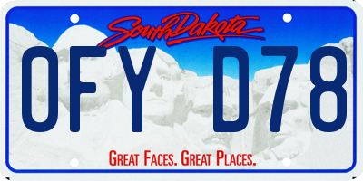 SD license plate 0FYD78