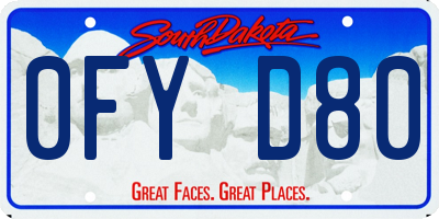 SD license plate 0FYD80