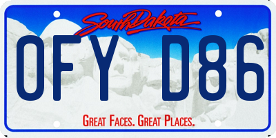 SD license plate 0FYD86