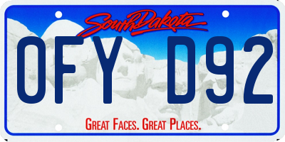 SD license plate 0FYD92