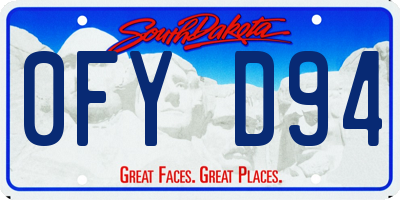 SD license plate 0FYD94