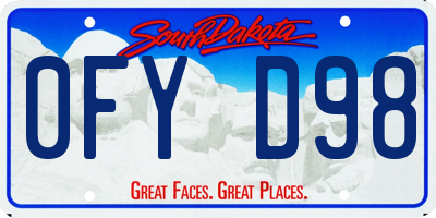 SD license plate 0FYD98