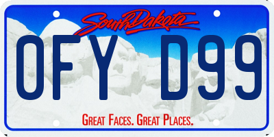 SD license plate 0FYD99