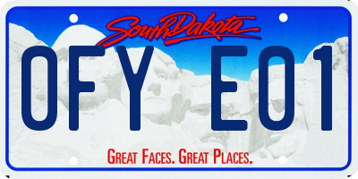 SD license plate 0FYE01
