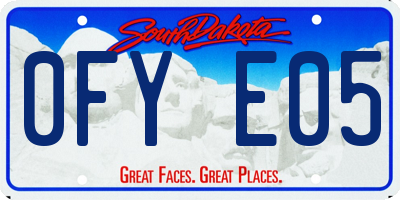 SD license plate 0FYE05