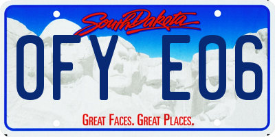 SD license plate 0FYE06