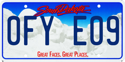 SD license plate 0FYE09
