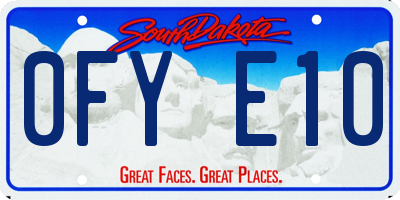 SD license plate 0FYE10