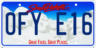 SD license plate 0FYE16