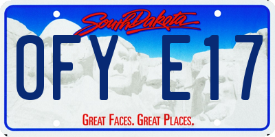 SD license plate 0FYE17
