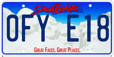 SD license plate 0FYE18