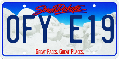 SD license plate 0FYE19