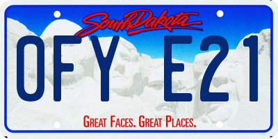 SD license plate 0FYE21