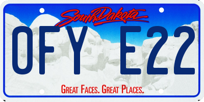 SD license plate 0FYE22