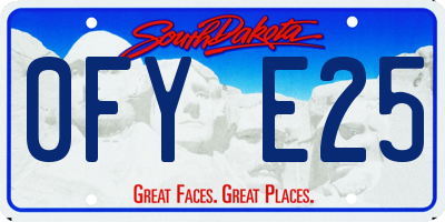 SD license plate 0FYE25