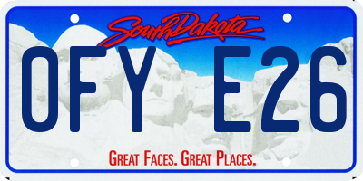 SD license plate 0FYE26
