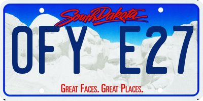 SD license plate 0FYE27