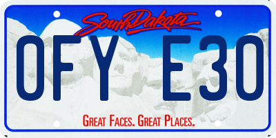 SD license plate 0FYE30