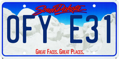 SD license plate 0FYE31