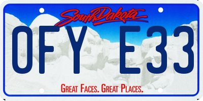 SD license plate 0FYE33