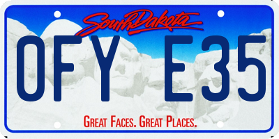 SD license plate 0FYE35