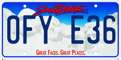 SD license plate 0FYE36